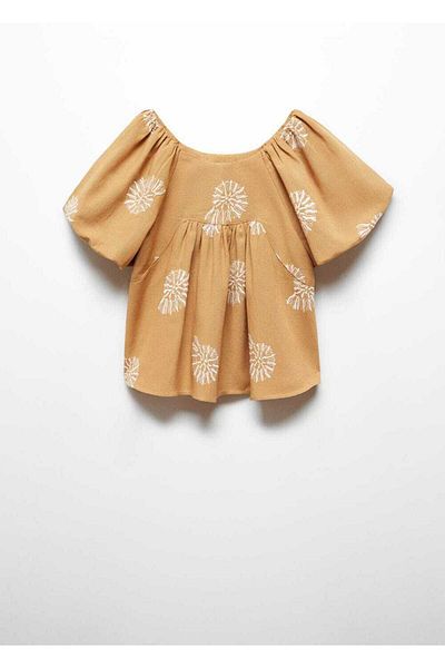 MANGO Kids Μπλούζα με κεντητική λεπτομέρεια