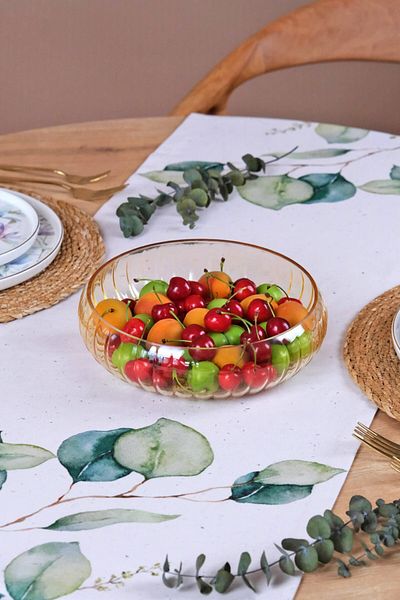 Glore Large Size Glass Yellow Salad Bowl