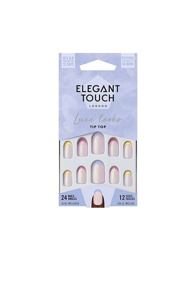 Elegant Touch Luxe Looks Nails With Glue Oval Limited Ed #tip Top