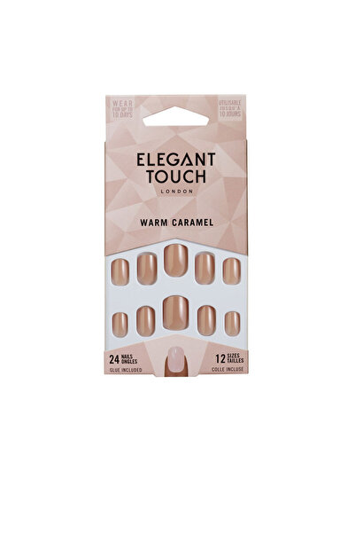 Elegant Touch أظافر Core Color مع غراء Squoval #warm Caramel Elegant Touch