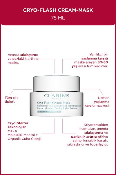 Clarins Cryo-Flash Cream Mask 75 ml Face Firming Mask