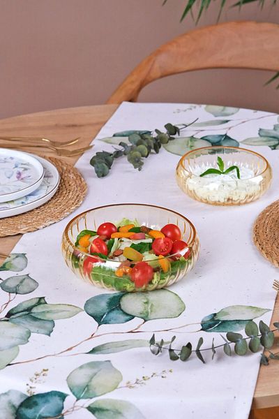 Glore Medium Size Glass Yellow Salad Bowl