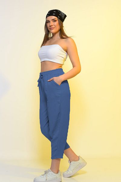 REYNEV High Waist Slouchy Women's Pants Fit Basic Relax Fit Comfortable Fit