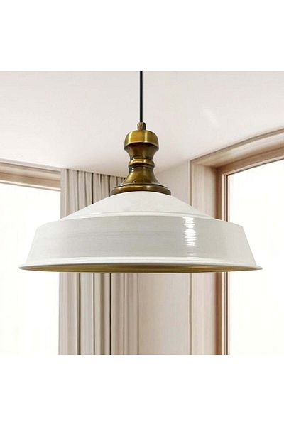 Bamyum Pendelleuchte Asletl-Knob, Metall, 41 cm, Weiß Lampe