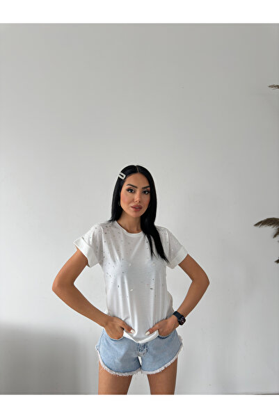 Fiori Πέτρινο μπλουζάκι με λεπτομέρειες