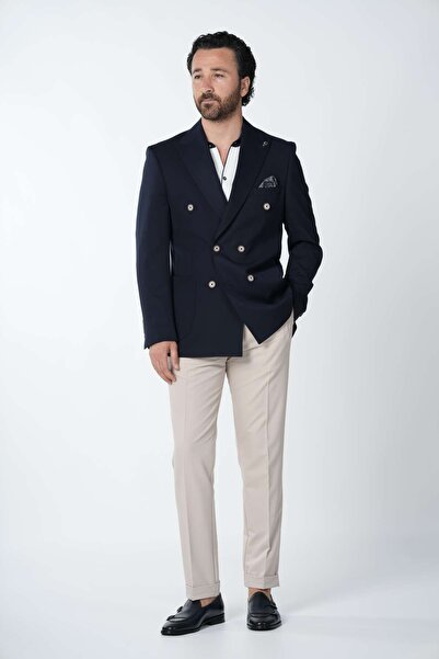 PAREZ Men's Premium Italian Style Slim Fit Punto Stitched Half Lined Double B...