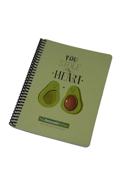 Gıpta GIPTA A5 80 SHEETS CHECKED AVOCADO SPIRAL CARDON COVER NOTEBOOK