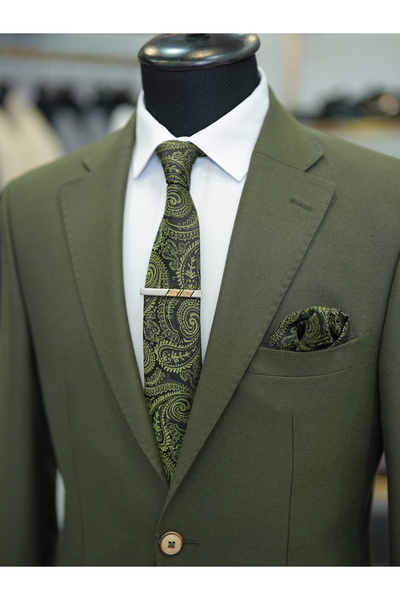 LONATOLİA Men's Slim Fit Italian Style Suit - Premium Point Stitching, Half Lined and Bag Pocket