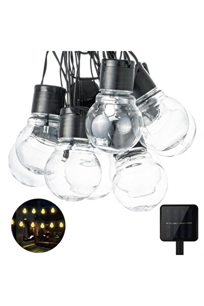 Schulzz 10 Led 3.5 Metre Güneş Enerjili Su Geçirmez 8 Mod Led Bahçe Teras Balkon Ağaç Solar Aydınlatma