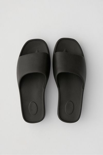 OZYO Black Glitter Eva Platform - High Sole Beach Summer Slippers