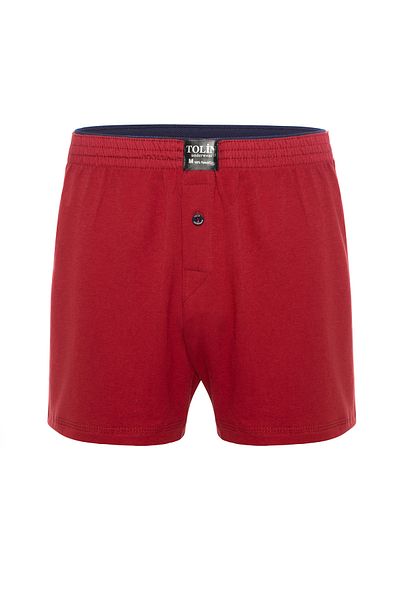 TOLIN 100% Cotton Men's Claret Red Single Jersey Shorts Boxer 415br