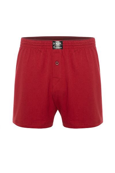 TOLIN 100% Cotton Men's Claret Red Single Jersey Shorts Boxer 415br