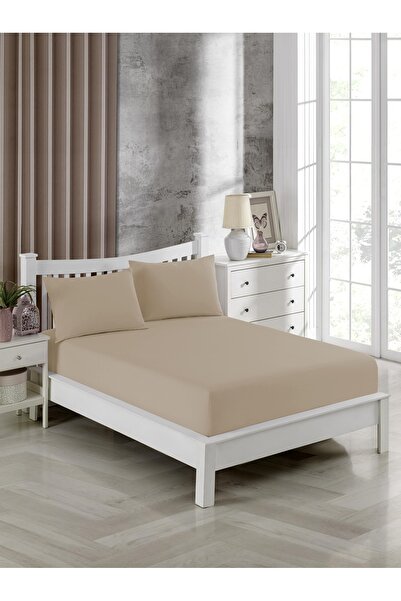 FAVORİST Μπεζ Σετ Σεντόνια Μονά - 100x200, Περιλαμβάνεται 1 Μαξιλαροθήκη