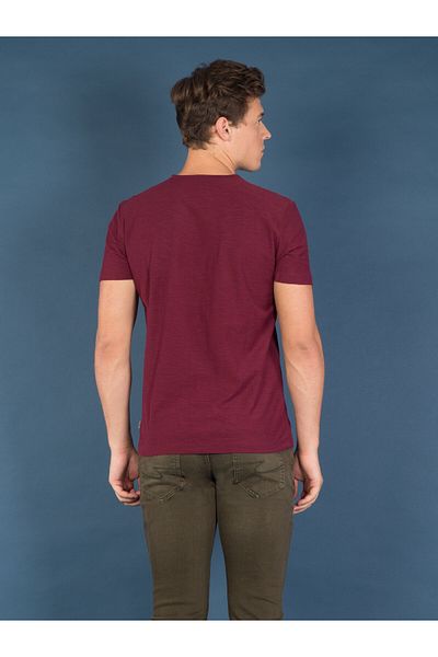 Colin's Tricou cu mânecă scurtă pentru bărbați, cu decolteu în V, roșu Claret, Cl 1006931