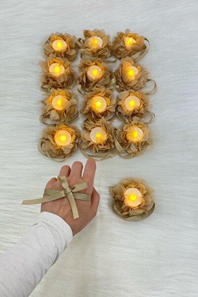 ZEYMERADE Gold Ledli Kına El Mumu, Düğün, Nedime, Bride, Sünnet, Led Işıklı, ...