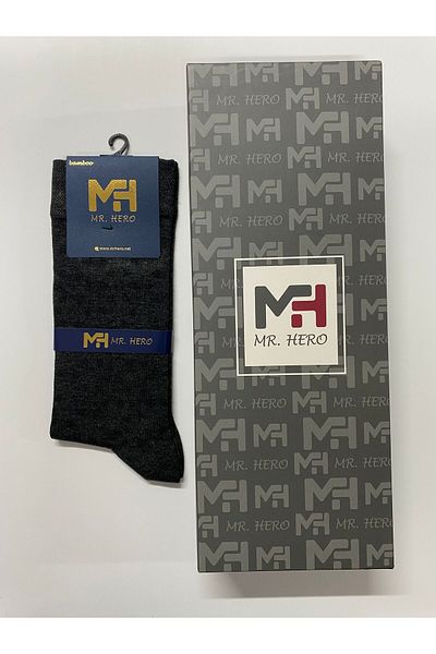MRHERO Мъжки дълги чорапи от бамбук, 6 броя - антрацит, с аромат на парфюм