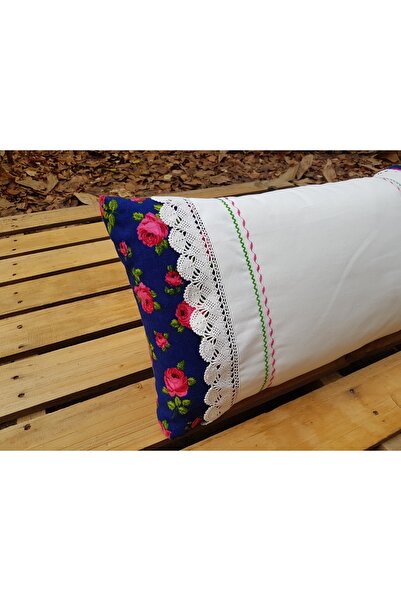 BEGÜLDAN Mavi Pembe Güllü Biyakoca Yastık Beg_2144