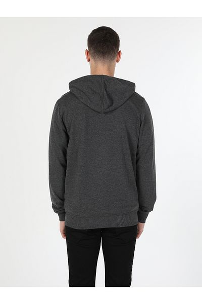 Colin's Anthracite Colored Regular Fit Men's Sweatshirt - Hooded CL 1002717
