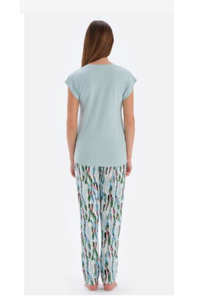 Eros Pijama Eros New Season Women's Cotton Short Sleeve Pajama Set - Mint