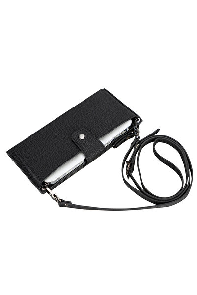 Lev Leather Hakiki Deri Kadın Cüzdan Çanta Askılı, Telefon Bölmeli, Kart ve P...
