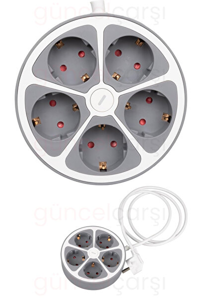 5-Piece Round Group Socket Switch Five-Piece Grounded Child-Protected Socket Multiplexer Max 3680w 16 A