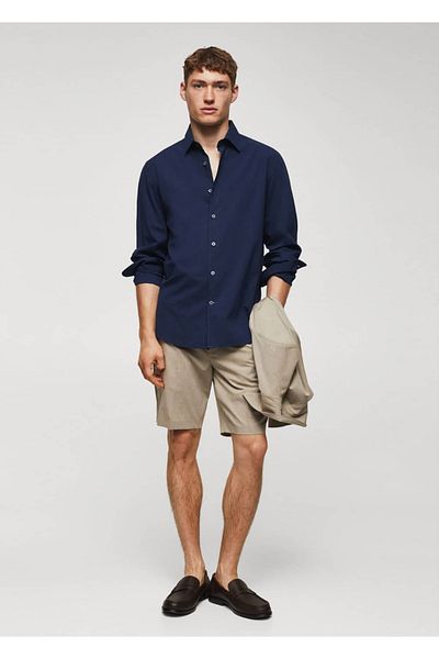 MANGO Man Bavlněná košile Slim Fit Seersucker