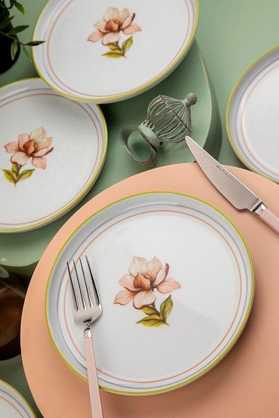 Kütahya Porselen 19 cm Moderna Cake Set for 6 People - Magnolia