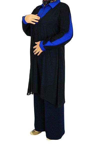 First Örme Black Chiffon Women's Tunic - Pack of 2 Ms0217