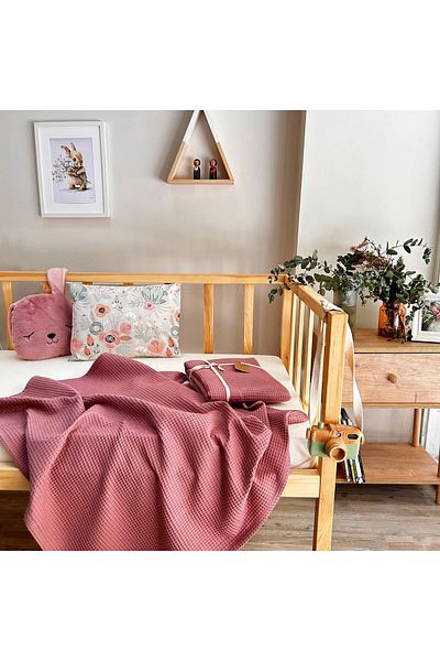 MundoLindo 100% Cotton Waffle Dried Rose Pink Single Piece