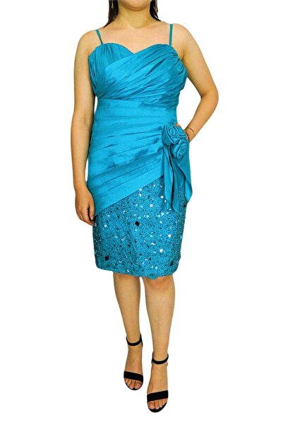 PROTO Ženska zelena večernja haljina kratka Prt77001