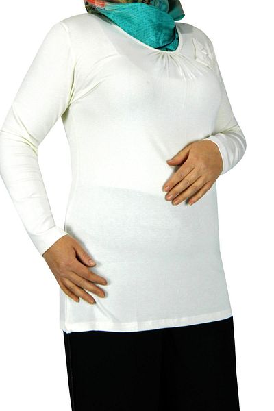 BRG JEANS 39648 Model Front Pleated and Ribbon Tunic
