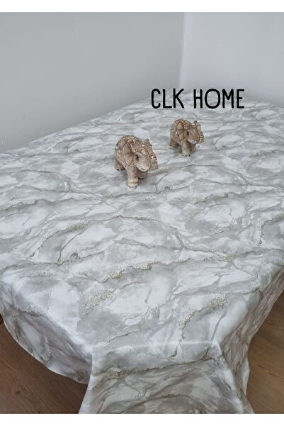 CLK Home Astarlı Silinebilir Hijyenik Mermer Desenli Muşamba Pvc Masa Örtüsü