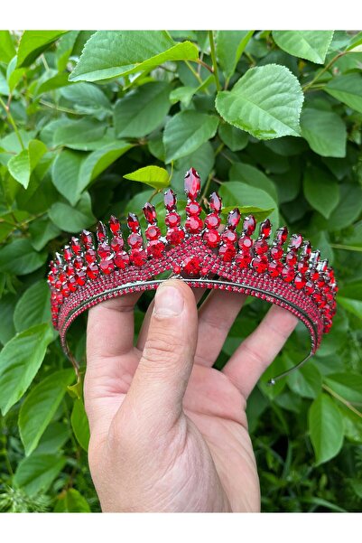 ANZE accesorii roșu cristal piatră mireasa tiara