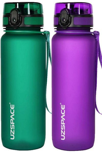 Uzspace Set of 2 800ml -new Size-length 25 cm-tritan Water Bottle Bpa No Odor Leakage