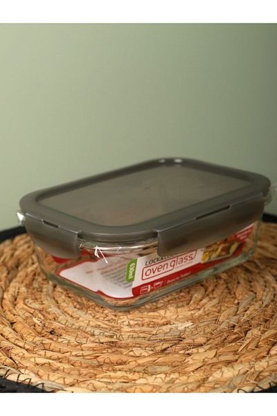 Viyalente 2 Pieces Euro Oven & Storage Container Square 630 ml Gray -| 400°C Safe as Heat