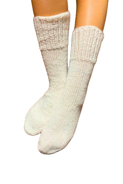 Işin Tasarım ECRU COLORED HAND KNITTED WOOL SOCKS, NUMBER 40-44
