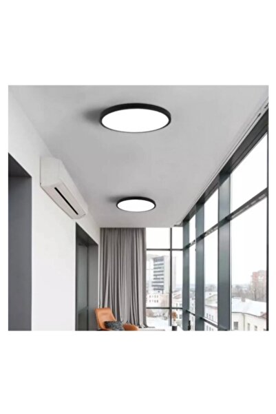 luxshome Dekoratif Modern Tavana Sıfır Plafonyer Panel Led Avize Siyah Kasa 6...