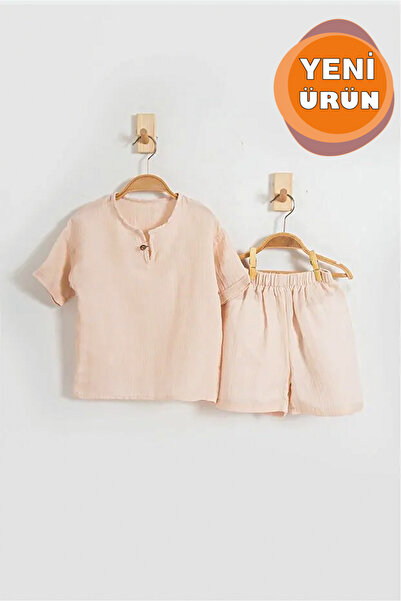 LP LittlePoffy Set de pantaloni de sus pentru băiat din muselină de vară, 100...