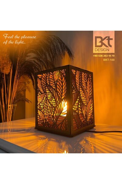 bkt design Dekoratif Şık Tasarımlı Ampullü Ahşap El Yapımı Gece Lambası Işığın Keyfini Hisset...