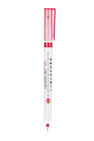 Modellino Patterned Shape Drawing Cylinder Seal Pen Line Highlighter Linear Color Pen - 1 Piece with Color Options