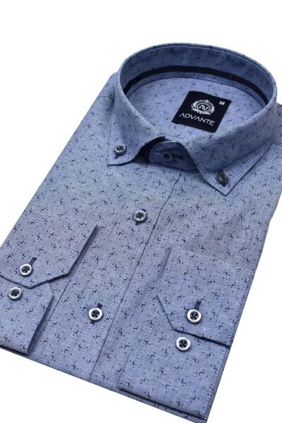 ADVANTE Чоловіча сорочка з довгими рукавами та облягаючим кроєм Bgl-st01713