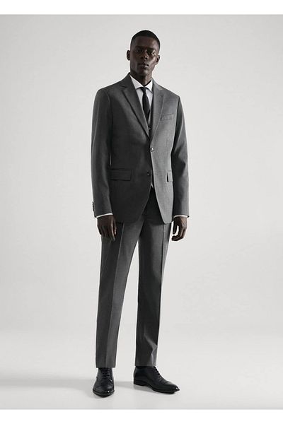 MANGO Man Slim Fit kalhoty ze strečové tkaniny