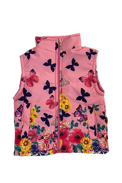 Else Bebe Girl's Colorful Butterfly Floral Vest