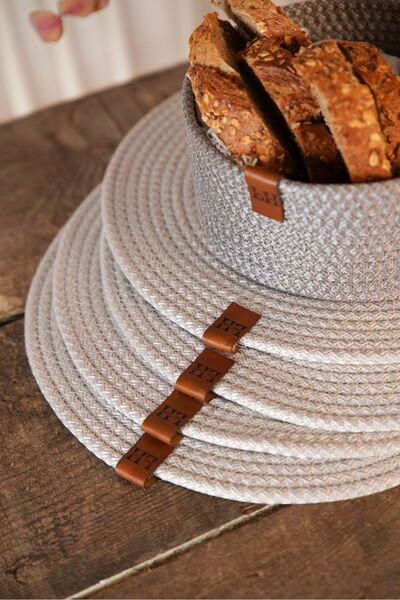 LİSYA HOME 6 Adet Hasır Supla Krem Amerikan Servisi Ekmeklik Sepet Renk Takım