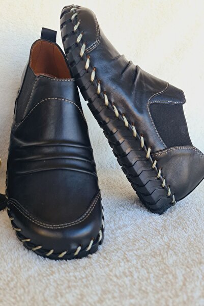 İNZE AYAKKABI Black Genuine Leather Casual - Model Name Sophia