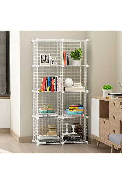 decorelax 8 Bölmeli Tel Küp Çok Amaçlı Organizer Raf Beyaz 33cm Mutfak, Oyunc...