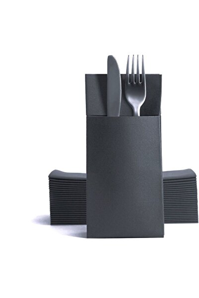 AIRLAID Airlaidpecete ®   Fabric Textured Pocket - 40*40 - 50 Pieces Anthracite