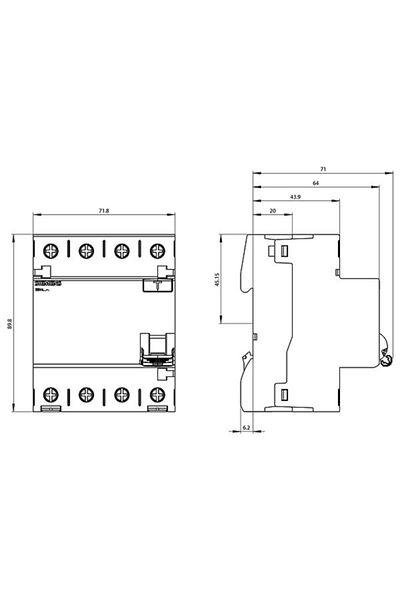 Siemens Fire Protection Three Phase Residual Current Relay 4x40 Ampere 300ma