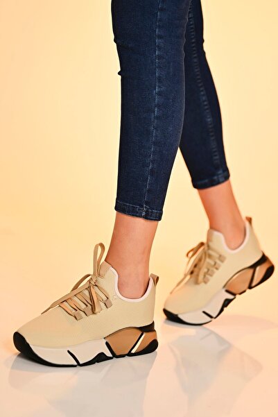 Beyond Women's Beige Multi Sports Rose Sneaker 4,5cm Byndrsl400