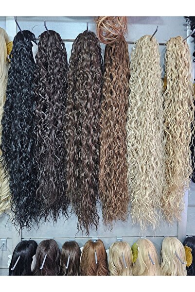 AKOLİFE Păr cu coadă de cal cu cataramă ondulată galbenă platină - volum suplimentar